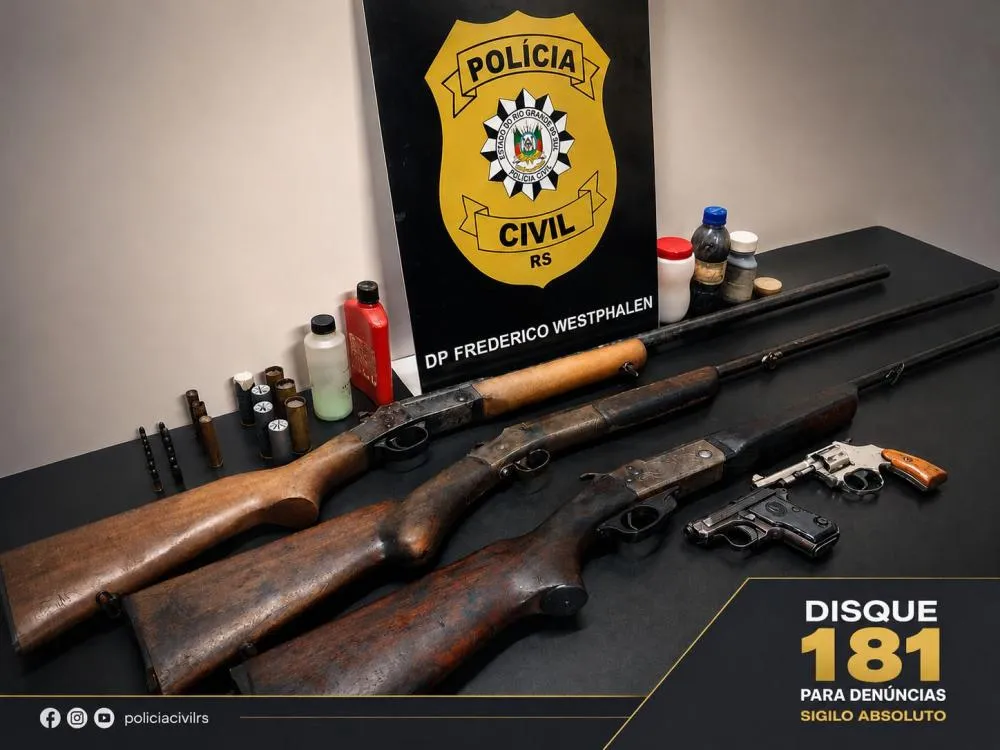 Polícia Civil prende homem por posse ilegal de armas em Frederico Westphalen